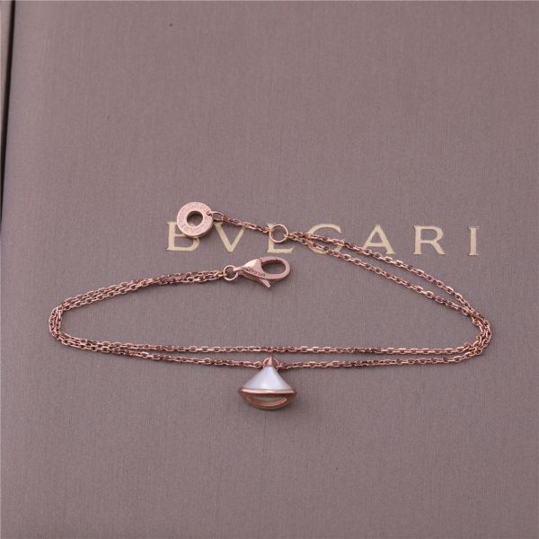 Fine Jewelry DIVAS' DREAM 1 Motif White mother-of-pearl Bracelet Rose Gold with 18 kt rose gold pendant