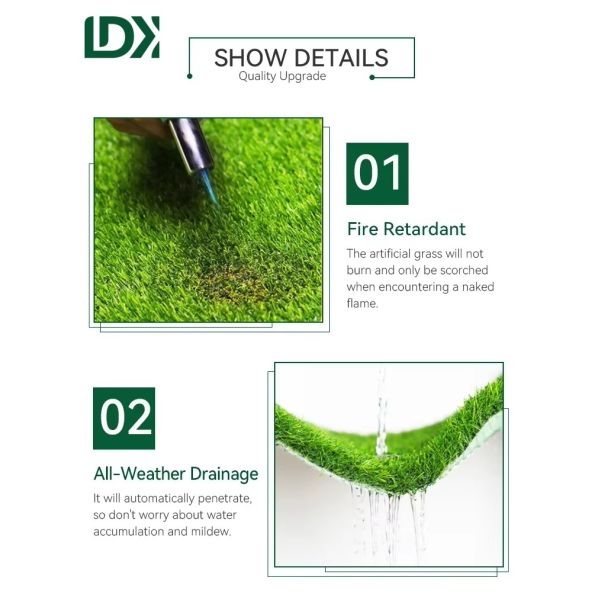 Pile Height 10 Mm LDK Turf Synthetic Grass Mat For Football Fields Green Carpet