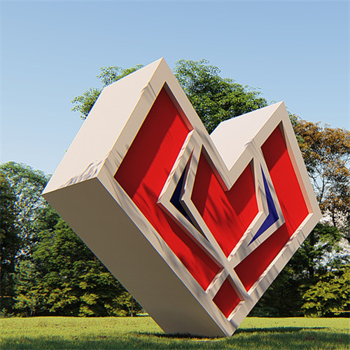 Decorative Stainless Steel Garden Statues Outdoor Customized Love Garden Statue