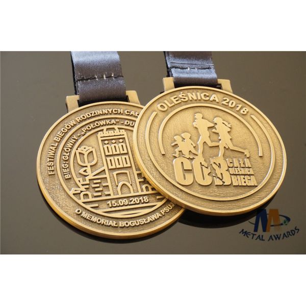 Custom Made Die Cast Metal Medals Background Sanded / Award Coins Medallions
