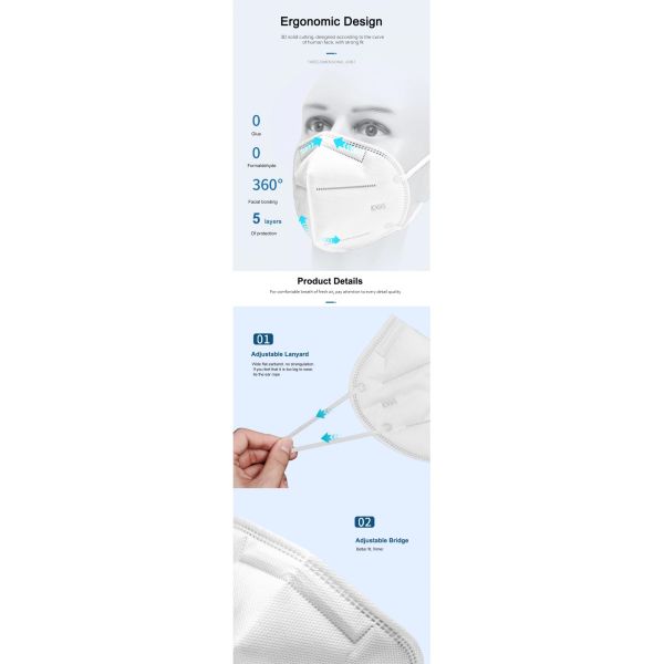 Anti Pollution Disposable N95 Mask , Ffp2 Standard Kn95 Dust Mask Non Woven Fabric