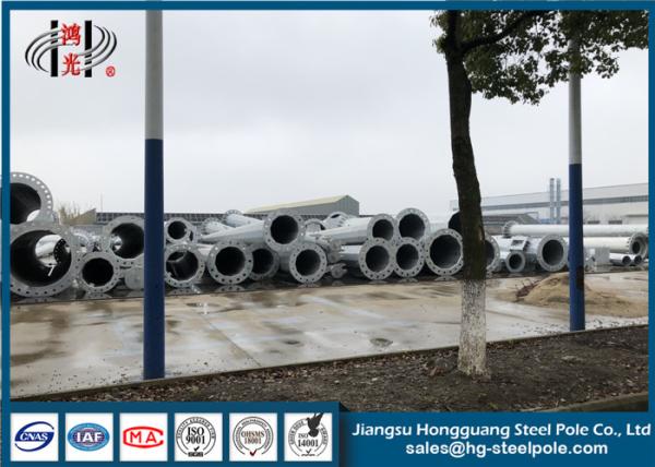 Q235 Galvanized Steel Pole / High Voltage Steel Pole Electrical Post