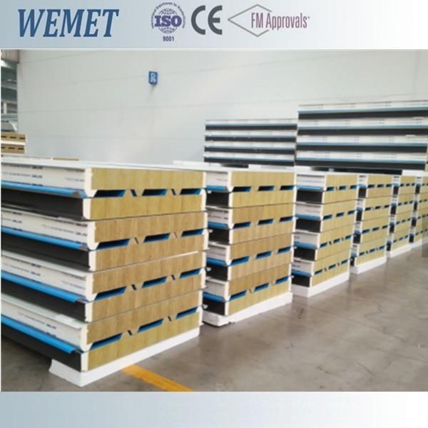 FM approved rock wool fire proof insulated roof panel high strength 1000mm with PU sealing