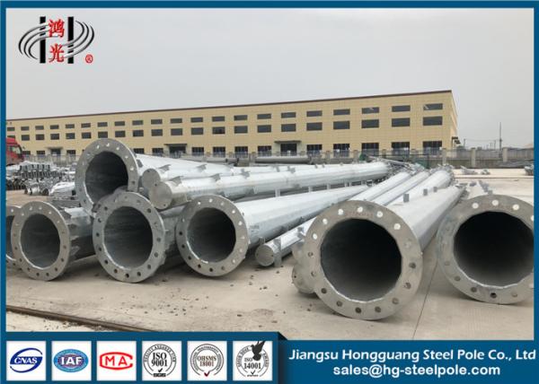 Transmissão poligonal Q355 Polo tubular de aço com o degrau de escalada para a distribuição