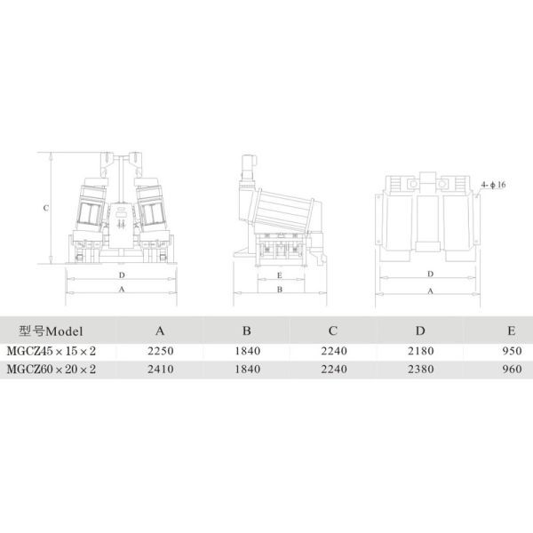 Top-Sale MGCZ45*20*2 Double Body Gravity Paddy Separator