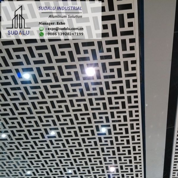 SUDALU Foshan Laser Cut Aluminum Solid Panel for Ceiling Customized Suspended Perforated Ceiling Panels