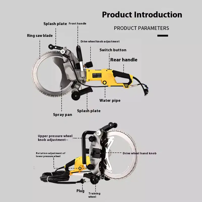 AC8400 Electric Ring Saw 290mm Cutting Depth 400mm Blade the Ultimate Solution for Quick Concrete Wall Cutting