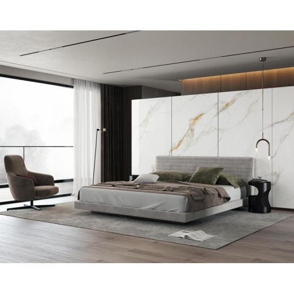 Carreaux de porcelaine vitrée poli Carrara Blanc 900x1800mm