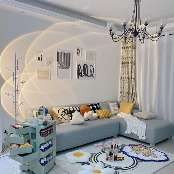 Лампа проекции 20*180cm/20*158cm СИД лампы пола захода солнца спальни декоративная стеклянная