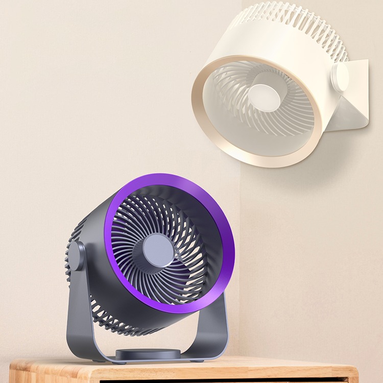 Strong Wind Desktop Fan 3 Speeds USB/Rechargeable Battery Operated Portable Quiet Mini Fan for Household Outdoor Use Color Box