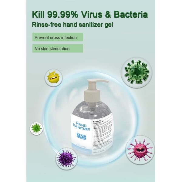 Аттестованный КЭ УПРАВЛЕНИЯ ПО САНИТАРНОМУ НАДЗОРУ ЗА КАЧЕСТВОМ ПИЩЕВЫХ ПРОДУКТОВ И МЕДИКАМЕНТОВ 100МЛ/500МЛ геля дезинфицирующего средства свободной руки Ринсе алкоголя 75% противобактериологический