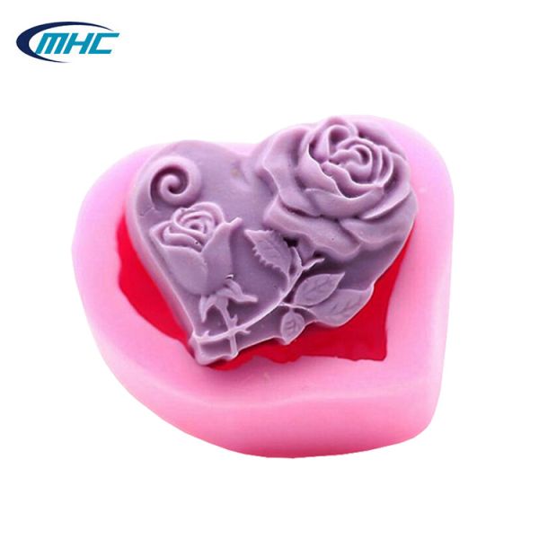Silicone Baking Utensils Eco-Friendly Sustainable 3d Rose Flowers Shape Fondant Silicone Mold