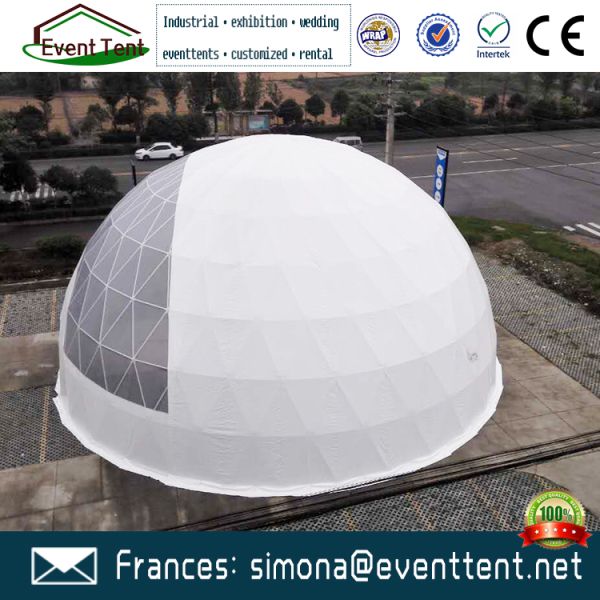 Fashion Clear Geodesic Dome Tent  Fire Ratardant With Hot Dip Galvanized Steel Pipes