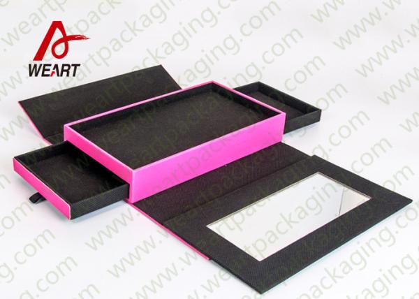 Colored Cosmetic Paper Box Fabric Cardboard Cosmetic Packaging Customized Size