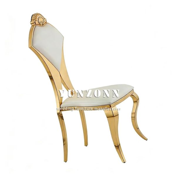 Modern Wedding Furniture Dining Chair High Quality Stainless Steel Cushion Steel Frame Durable Outdoor Use for Hotels Events