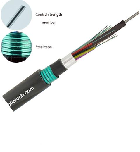 GYTA53 12 Cable blindado de fibra óptica de núcleo directo enterrado tubo suelto fijado