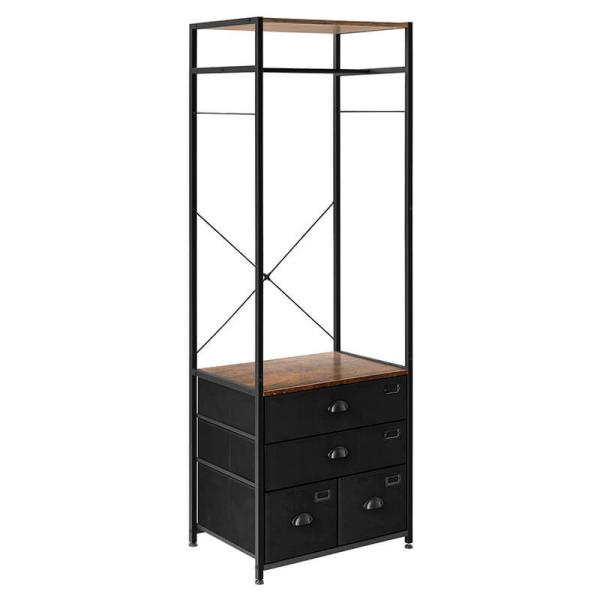 Open Wardrobe With Drawers, Bedroom Drawer Dresser, Fabric Drawer Dresser for Sale, Bedroom Storage, LVT034B01