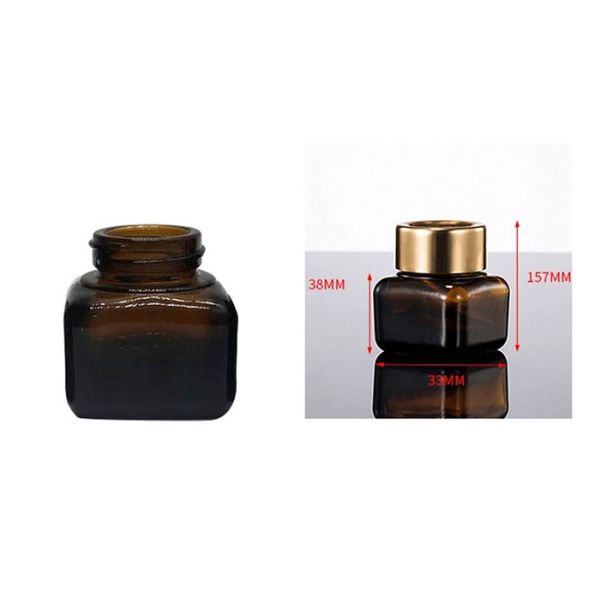 Косметика матированного стекла раздражает стекло Амбер квадрата алюминиевой крышки лидирующее