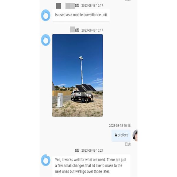 Mobile Solar Security Camera Trailer Portable Solar CCTV Trailer For Construction Site Monitoring