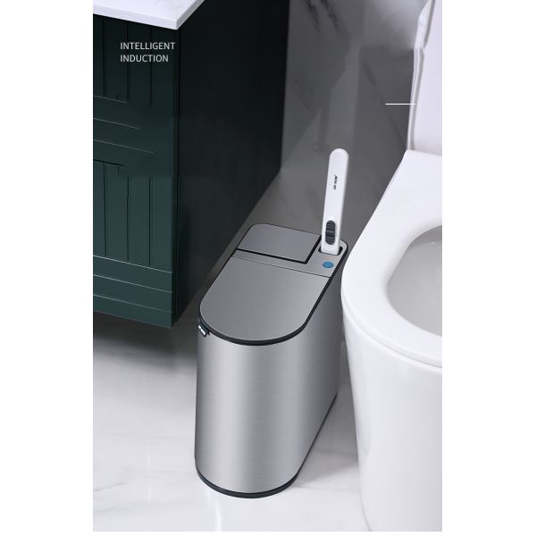 Automatic Household Toilet with Lid Narrow Paper Basket Sewn Disposable Toilet Brush Intelligent Induction Sensor Garbage Can