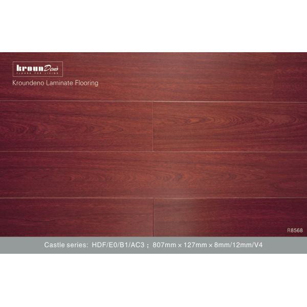 Antistatic Red Oak AC3 12mm Laminate Flooring Commercial For Public Places