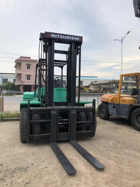 Mitsubishi 12 Ton Used Industrial Forklift Green Color With Japanese Engine