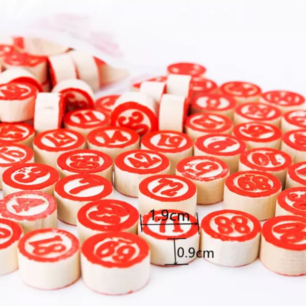 Natural Wood La Loteria Cards Game Toy For Unisex 90pcs Coin 48pcs Cards