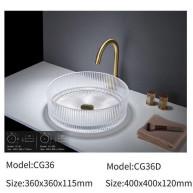 Functional Glass Basin Sink Polished For Contemporary Bathroom
