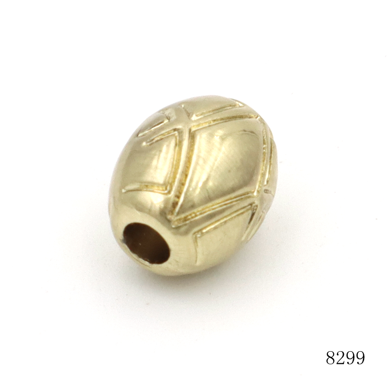 Zinc Alloy Oval Metal Beads 12x10mm Jewelry Making Spacer Beads With Carved Pattern