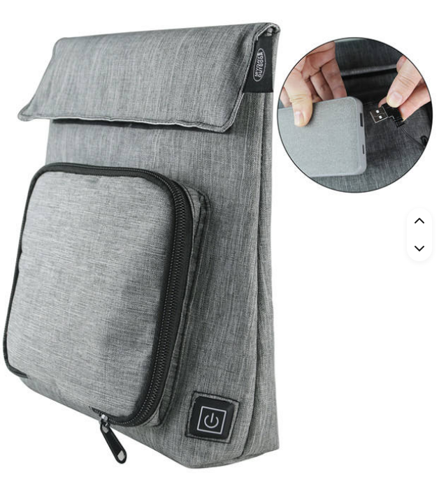 USB Heated Waterproof Food Warmer, Portable 3 Levels 50‑59℃ Adjustable Temperature Food Heating Bag, Washable Removable Charging Leak‑Proof Food Warmer Pouch for Travel Outdoor School Picnic