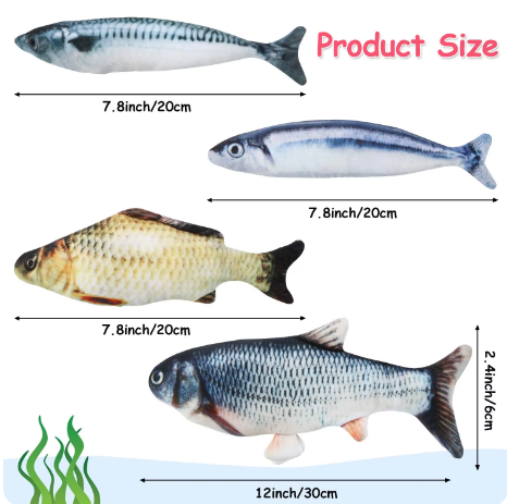 Power-driven Creative 3D Carp Fish Shape Cat Toy Safe and Popular for Pet Gifts