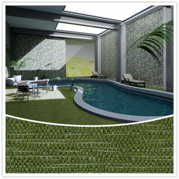 Green Woven Vinyl Carpet  Anti - Slip For Commercial / Woven Floor Covering