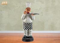 Chef français de sourire Figurine Statue White de grosse de Polyresin de chef sculpture en Statue Resin Chef