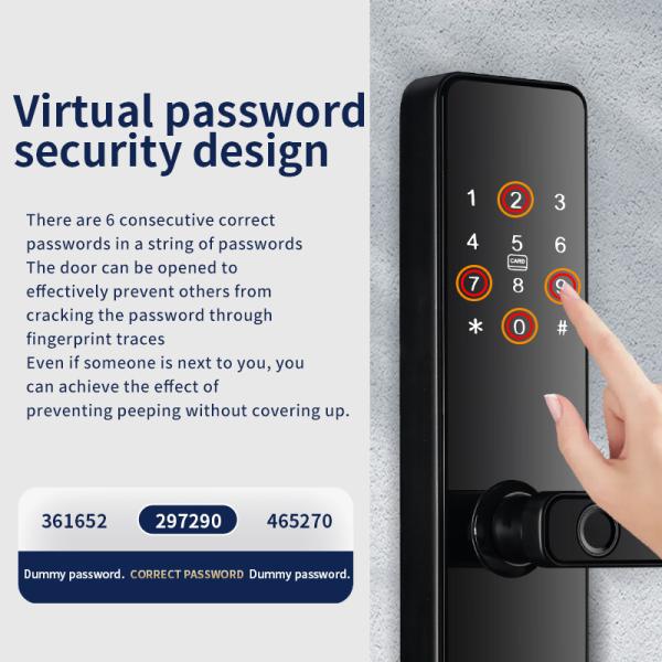 Porta de aço inoxidável Preto/vermelho Bronze Última Inteligência Digital Tuya WiFi App Smart Lock
