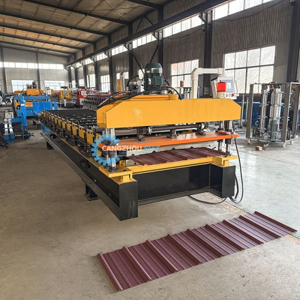 Máquina perfiladora de rollos para chapa de cubierta corrugada Steel Profile 836 con estación hidráulica, potencia de 3Kw y rodillos de acero 45#