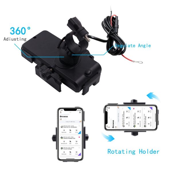 10MA Motorcycle Wireless Charger Mount , DC10-32V Iphone 11 Motorcycle Holder