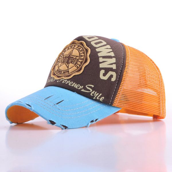 Sombrero de camión de 5 paneles ajustable de época hombres mujeres somera Sombrero de camión lavado