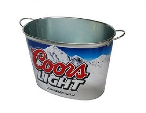 DADI Tinplate Metal Ice Bucket Large Drinks Cooler Backyard Beverage Tub Offset Lithography Printing