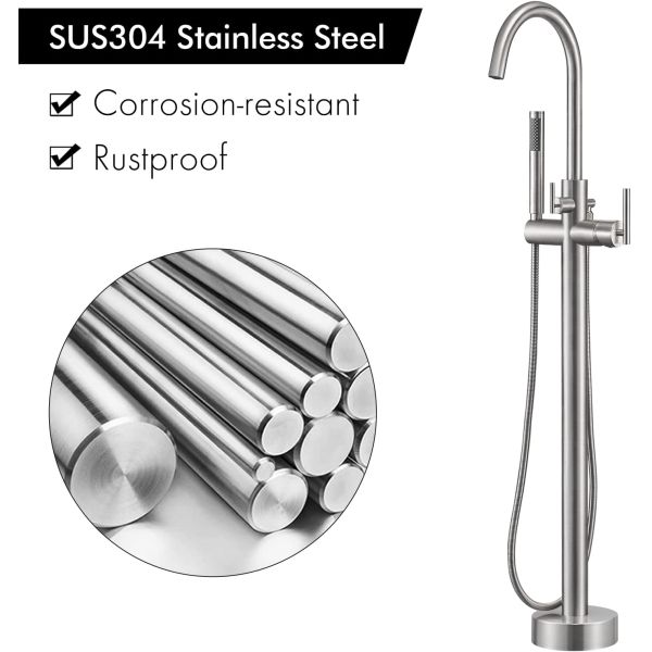 OEM ODM duschkopf freestanding bathtub faucet stainless steel water tap shower filler mixer waterfall faucet set