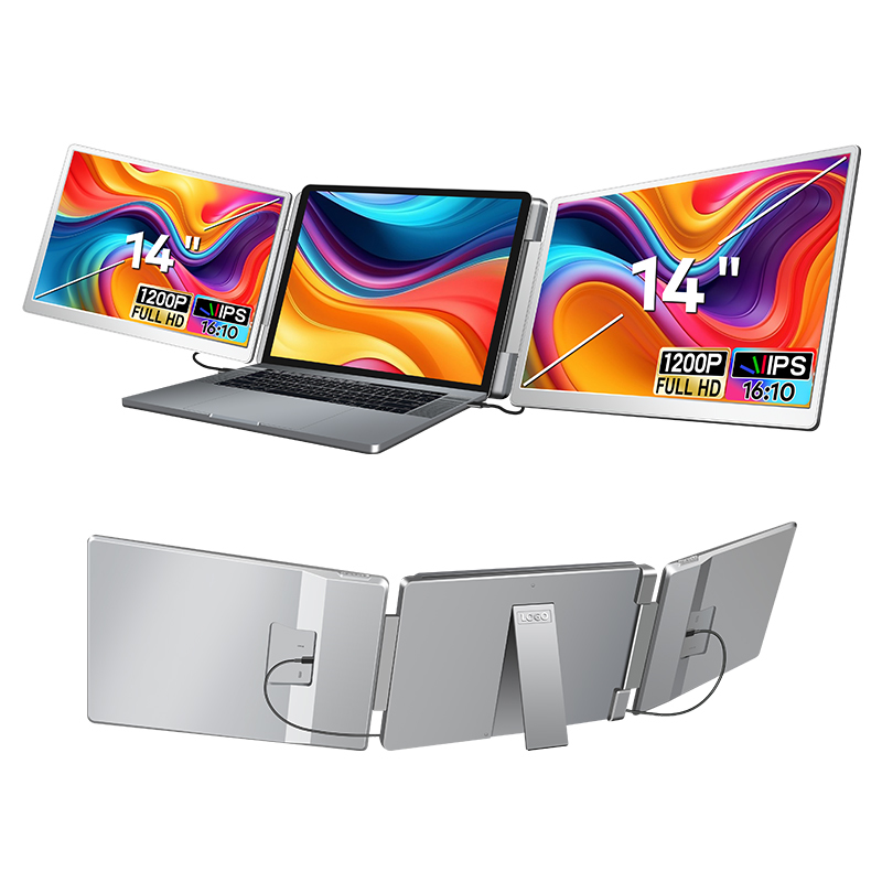 16:10 Dual Screen Extender 360 Rotatable Extend Desktop Display