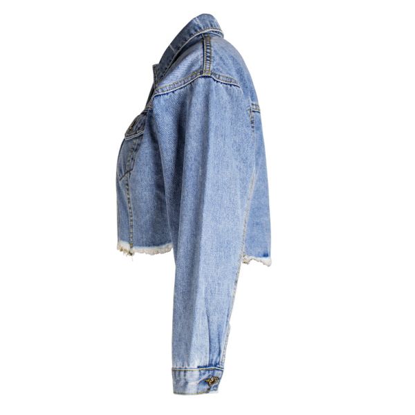 Логотип изготовителя фабрики OEM изготовленный на заказ огорчил подрезанное пальто джинсовой ткани мытья года сбора винограда куртки