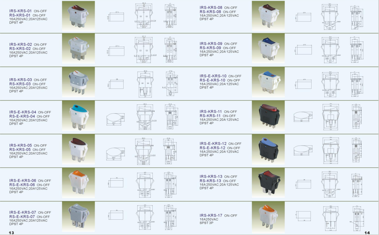 White Double Pole Small Electric Switches 16 Amp 250 Volt Fast Delivery