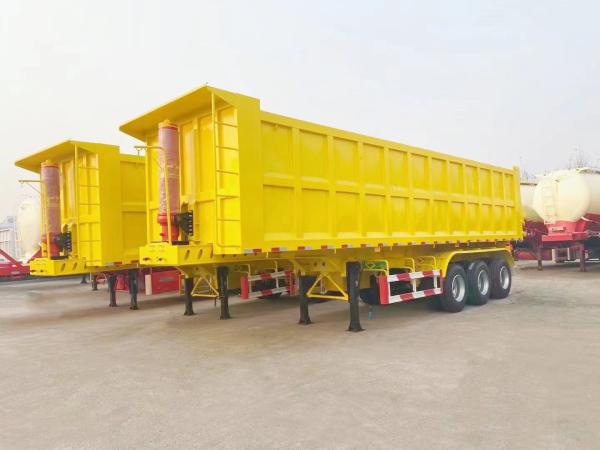 60t Load Capacity Hydraulic Dump Tipper Trailer 3 Axle U Shape Tipping Truck Semi Trailer