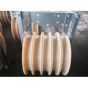 Large Diameter Aluminum Nylon Conductor Pulley Blocks for 40-105kN Load Transmission Line Stringing