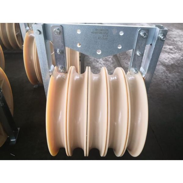 Large Diameter Aluminum Nylon Conductor Pulley Blocks for 40-105kN Load Transmission Line Stringing