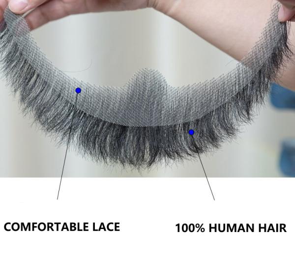 Real Hair Realistic Fake Beard and Moustache for Men Cosplay Invisible Mustache