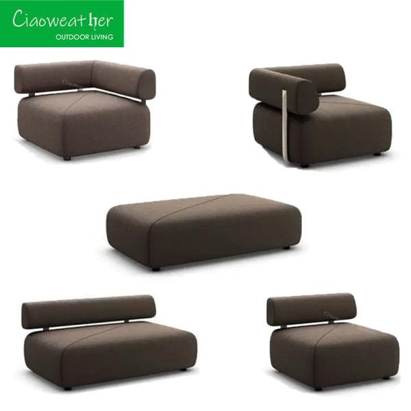 Modern Luxury Hotel Poolside Garden Aluminum Frame Waterproof Outdoor Lounge Fabric for Villa Living Room