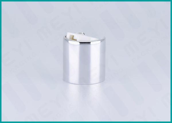 Silver Metalized Disc Top Cap 24/410 Anti - Spill With White Actuator