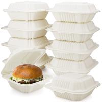 Boîte à hamburgers personnalisée écologique de qualité fast food, boîte à amidon de maïs, boîte à coquillages, boîte d'emballage de repas