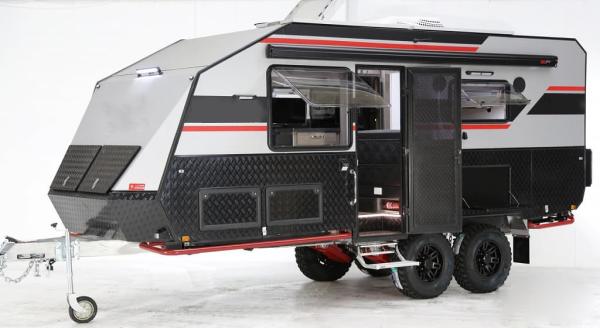 Luxury Big Hardtop Camp Trailer Motorhome With Toilet Kit Aluminum Spread Panel Air Conditioner Solar Panel